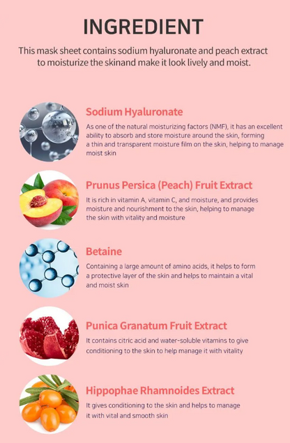 esfolio Hyaluronic Acid With Peach Essence Sheet Mask