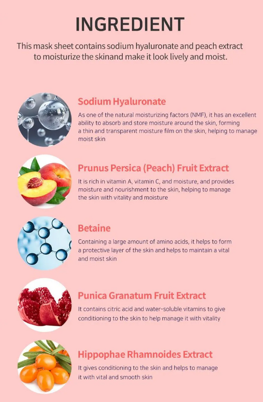 esfolio Hyaluronic Acid With Peach Essence Sheet Mask